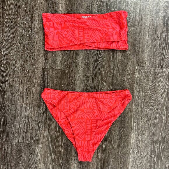 🍉 NWT Remmie by Riley Watermelon Bikini Set XXL Bottom XL Bandeau Top Plus Swim - Picture 1 of 8